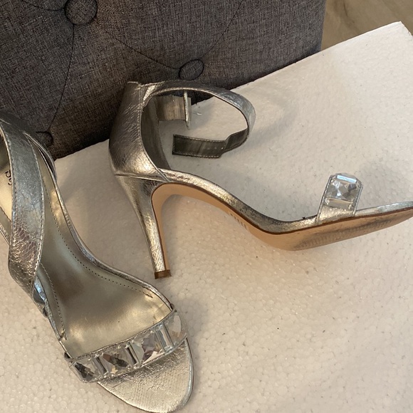 Style & Co Silver Open Toed 3” Heels - Picture 2 of 4